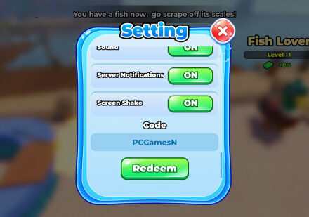 Redeeming Scale Slimy Fish codes on Roblox.