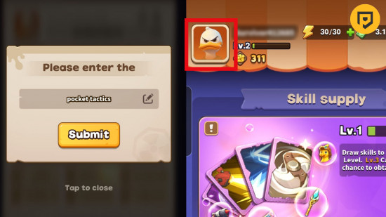 Duck Survival codes: An image of the code redemption box in Duck Survival.