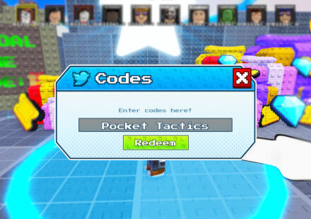 Element Arena codes: A screenshot of the codes box with Pocket Tactics in the slot and a PT logo in the top right corner