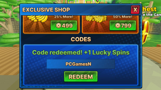 Redeeming Monkey Soccer codes on Roblox.