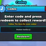 Sail Your Boat codes redemption screen with Pocket Tactics filled in where the code goes