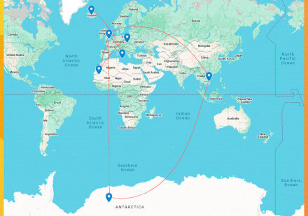 007 First Light locations: An image of a map of the world with every 007 First Light location on it.