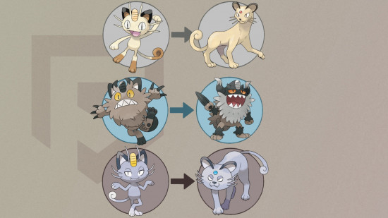 Pokemon Meowth: a bunch of cats in small circles