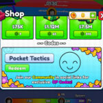 Launch a Wheel codes: A screenshot of the codes menu with Pocket Tactics in the slot and a PT logo in the top right corner