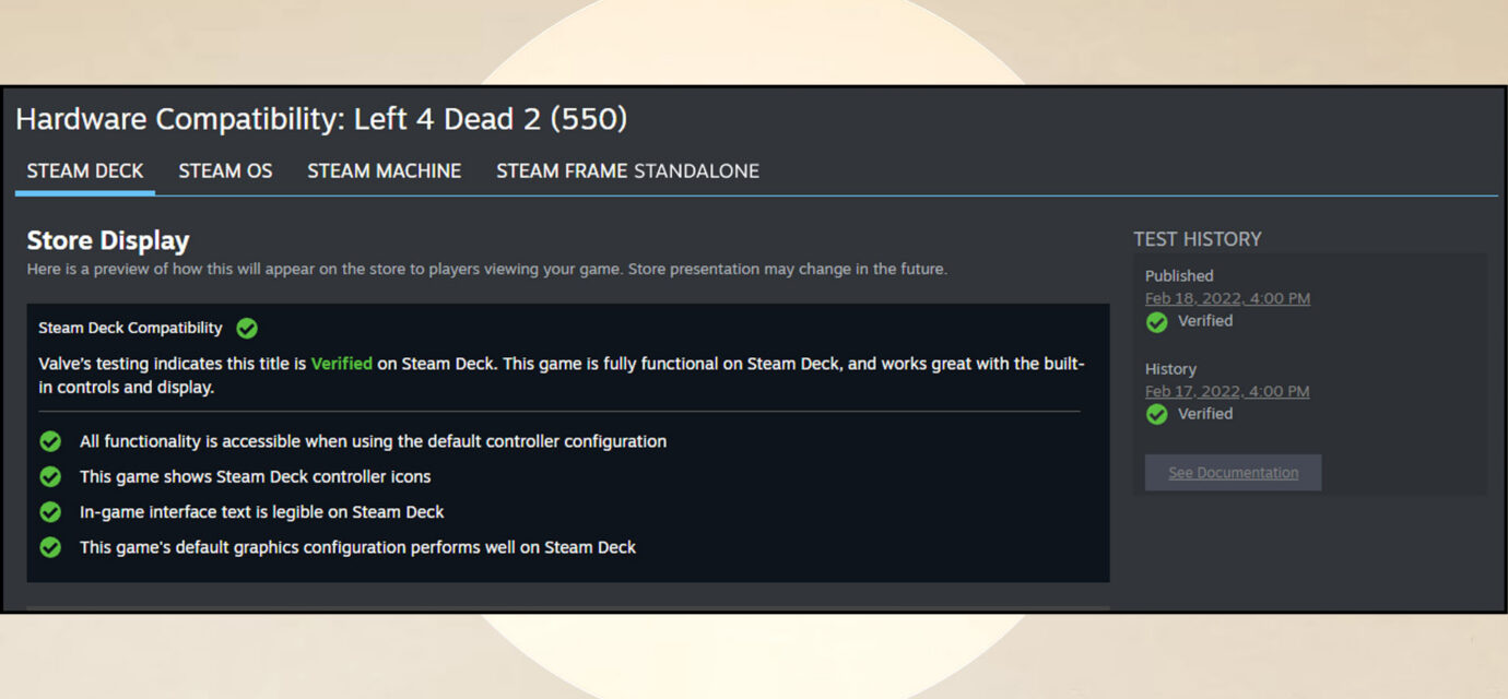 steam deck machine frame verified partner dashboard