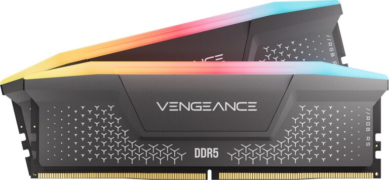 Memória RAM Corsair Vengeance RGB RS 32GB (2x16GB) DDR5 6000MHz CL36 AMD Expo/Intel XMP – Cinza
