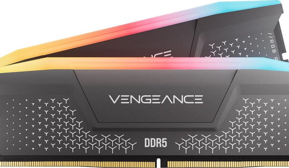 Memória RAM Corsair Vengeance RGB RS 32GB (2x16GB) DDR5 6000MHz CL36 AMD Expo/Intel XMP – Cinza