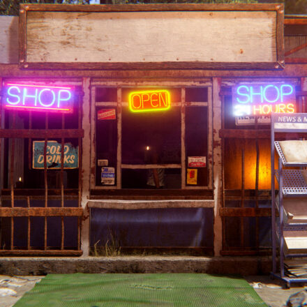 A Rentable Shop monument as it appears in Rust