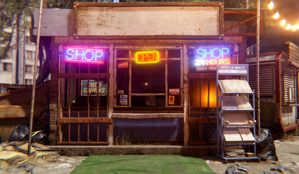 A Rentable Shop monument as it appears in Rust