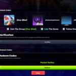 Overkill codes: A screenshot of the codes box with all the verification steps completed and Pocket Tactics in the box, with a PT logo in the top right corner