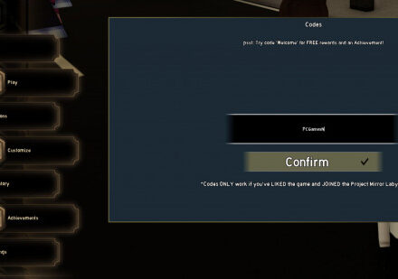 Redeeming Project Mirror Labyrinth codes on Roblox.