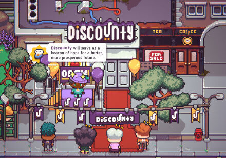 Discounty expansion - a screenshot of the store opening in the base game