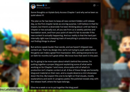 Simon Collins-Laflamme shares Hytale Chapter 1 thoughts via X.