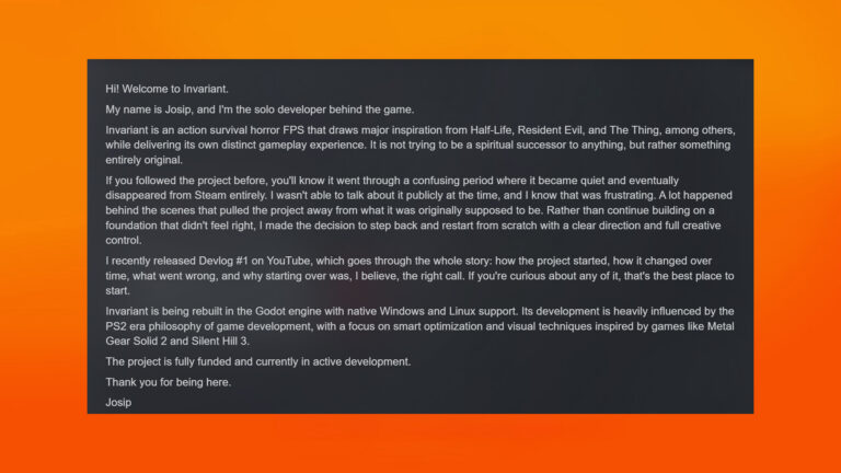 Novo Invariant é Reanunciado: Não é um Clone de Half-Life!