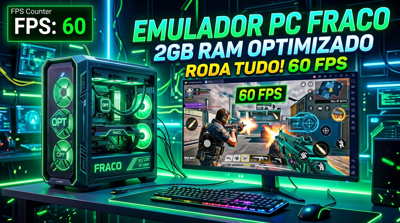 Emulador para PC Fraco 2GB RAM Otimizado 2026