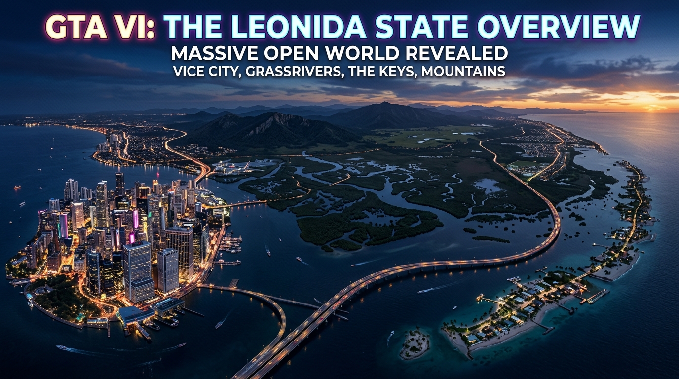 Mapa Completo de Leonida em Grand Theft Auto VI