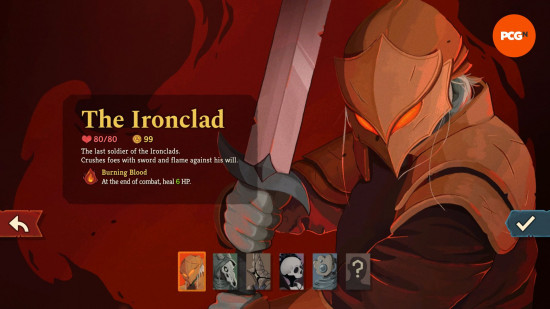 Slay the Spire 2 characters: a large, armored man, wielding a sword.