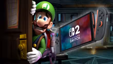 Luigi's Mansion 2 HD Key Art with Nintendo Switch 2