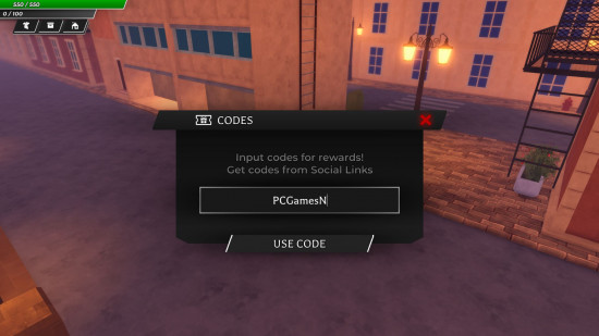 Redeeming The Lost Adventures codes on Roblox.