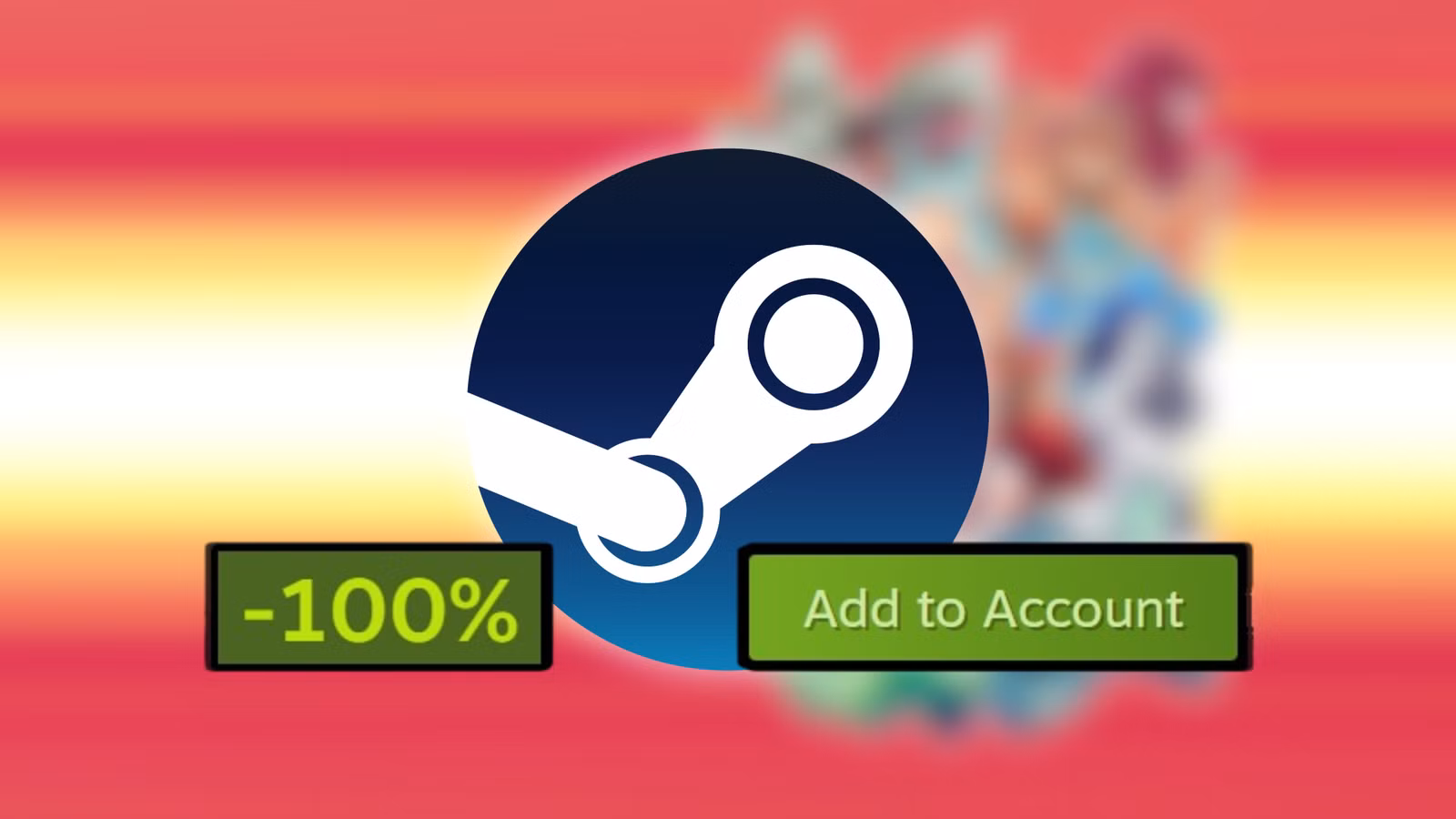 Steam's logo, -100% banner, and Add to Account button with an image of Gravity Circuit in the background
