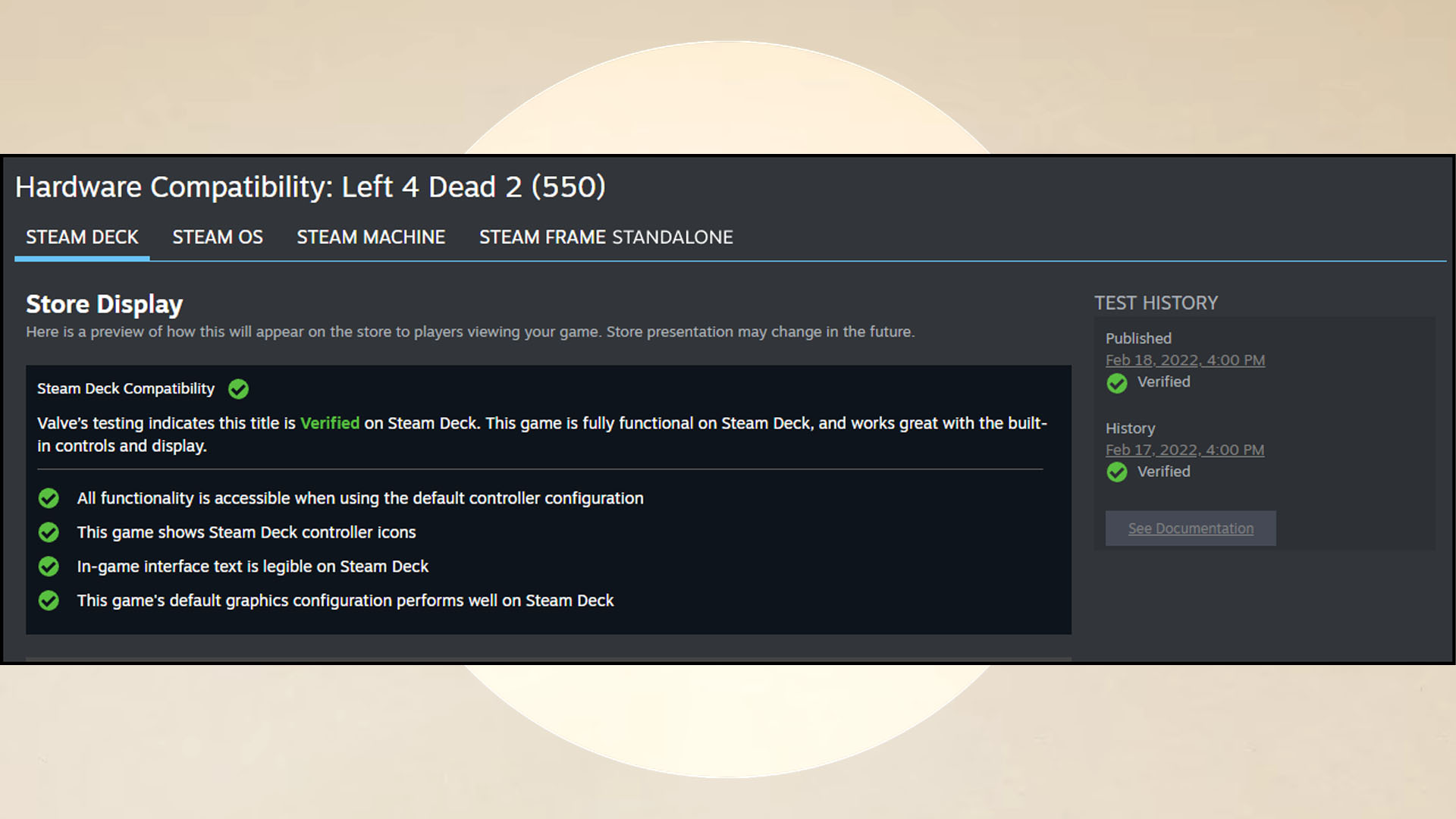 steam deck machine frame verified partner dashboard