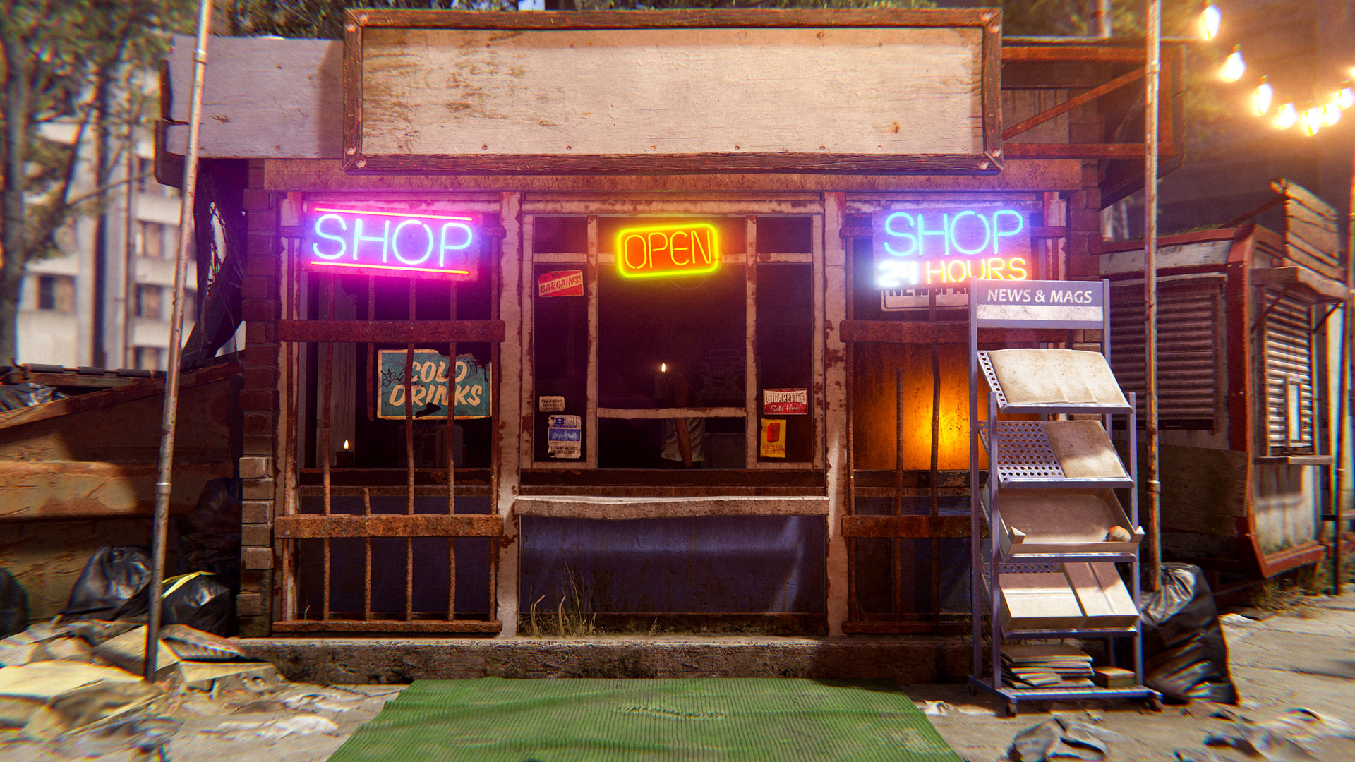 A Rentable Shop monument as it appears in Rust