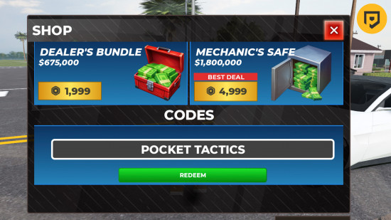 Junk Mechanics codes redemption screen with the PT logo in the corner