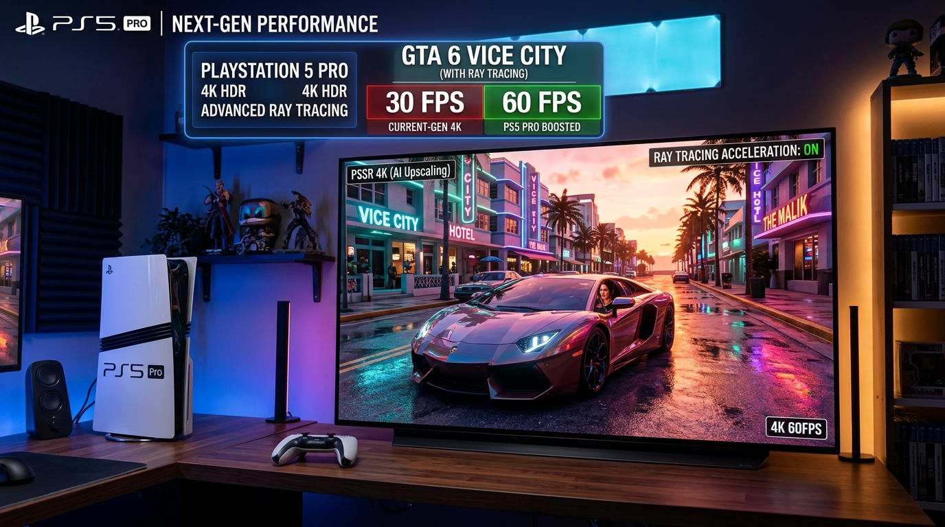 Analise Tecnica de Desempenho de GTA 6 no PlayStation 5 Pro com Ray Tracing