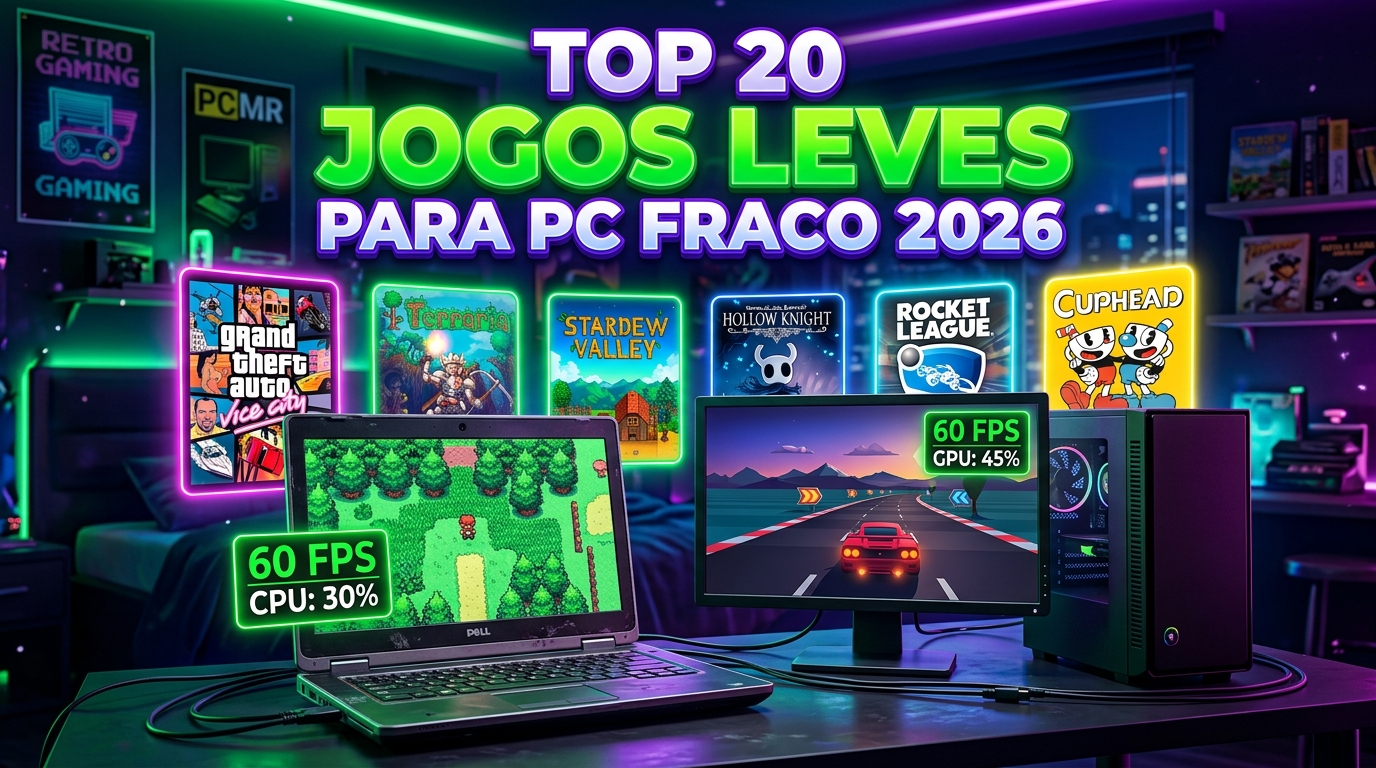 Top 20 Jogos Leves para PC Fraco 2026 que Rodam Sem Placa de Vídeo